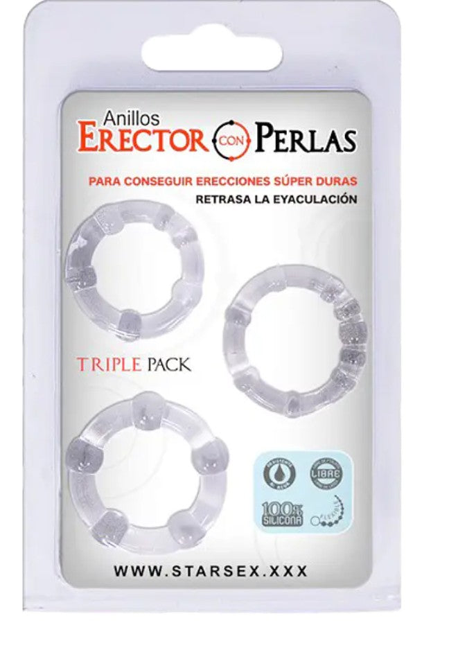 Set De Anillos Starsex Para Pene Con Perlas Estimuladoras