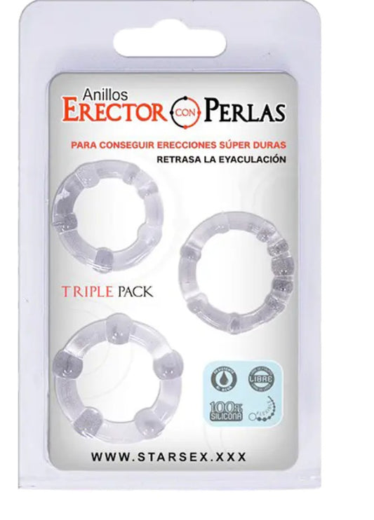 Set De Anillos Starsex Para Pene Con Perlas Estimuladoras