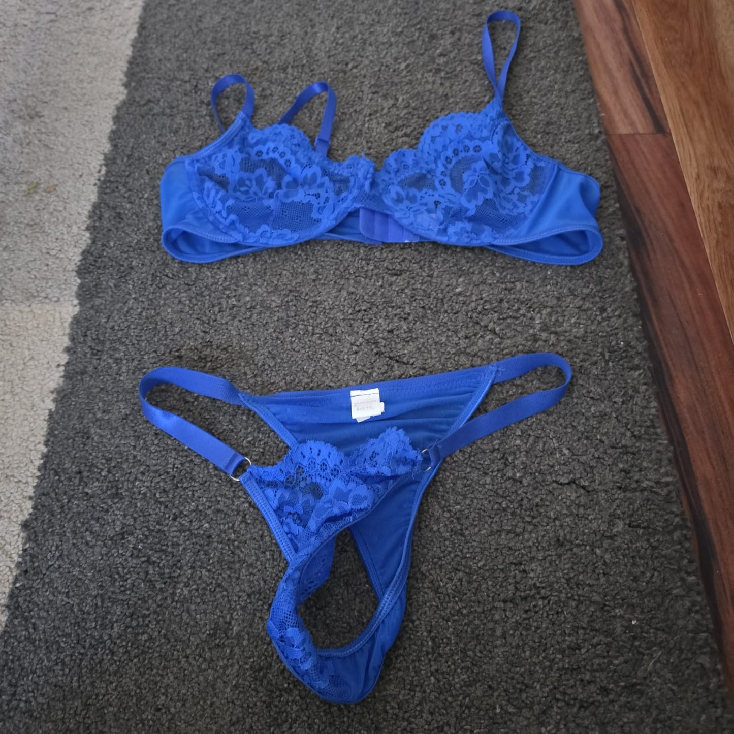 Conjunto Azul Sexy – Sujetador y Calzón Lencería