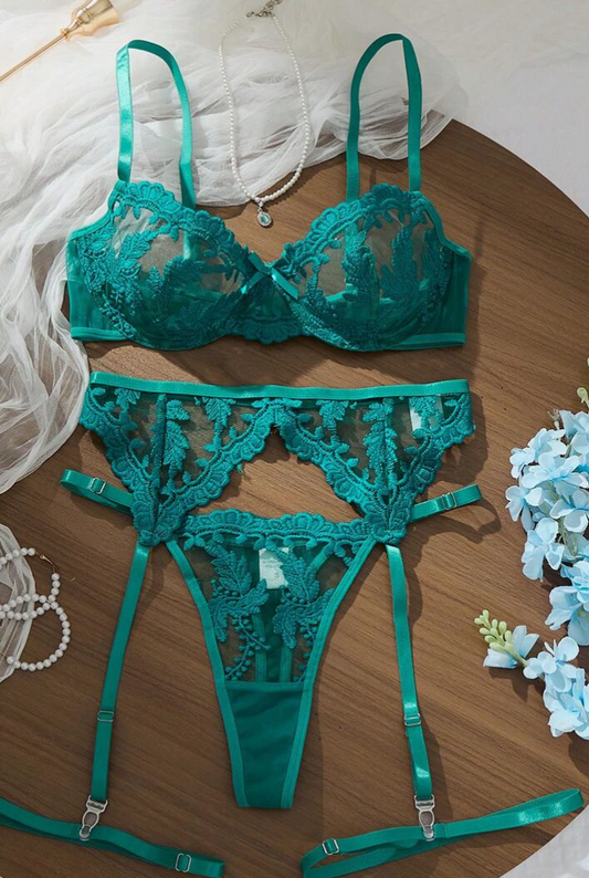 4 piezas Conjunto de lencería sexy para mujer talla s