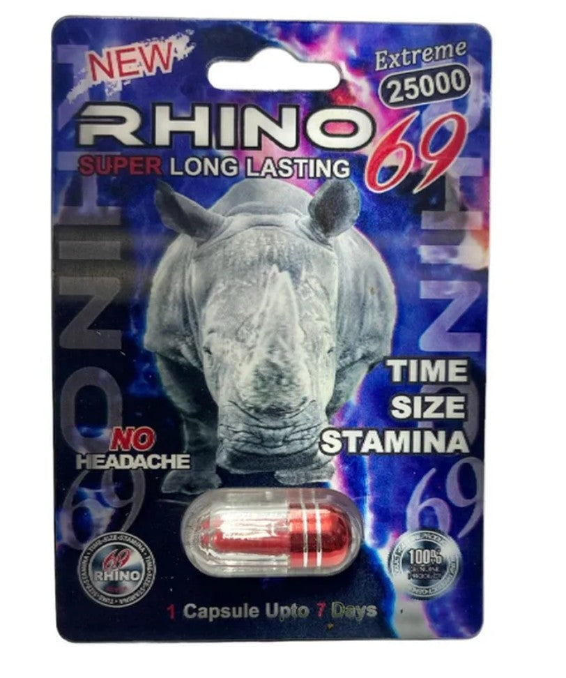 Pastilla Rhino Power Masculina Potenciador Y Vigorizante 1pz